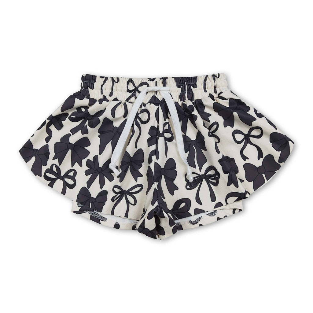 Brown camo kids girls summer active shorts