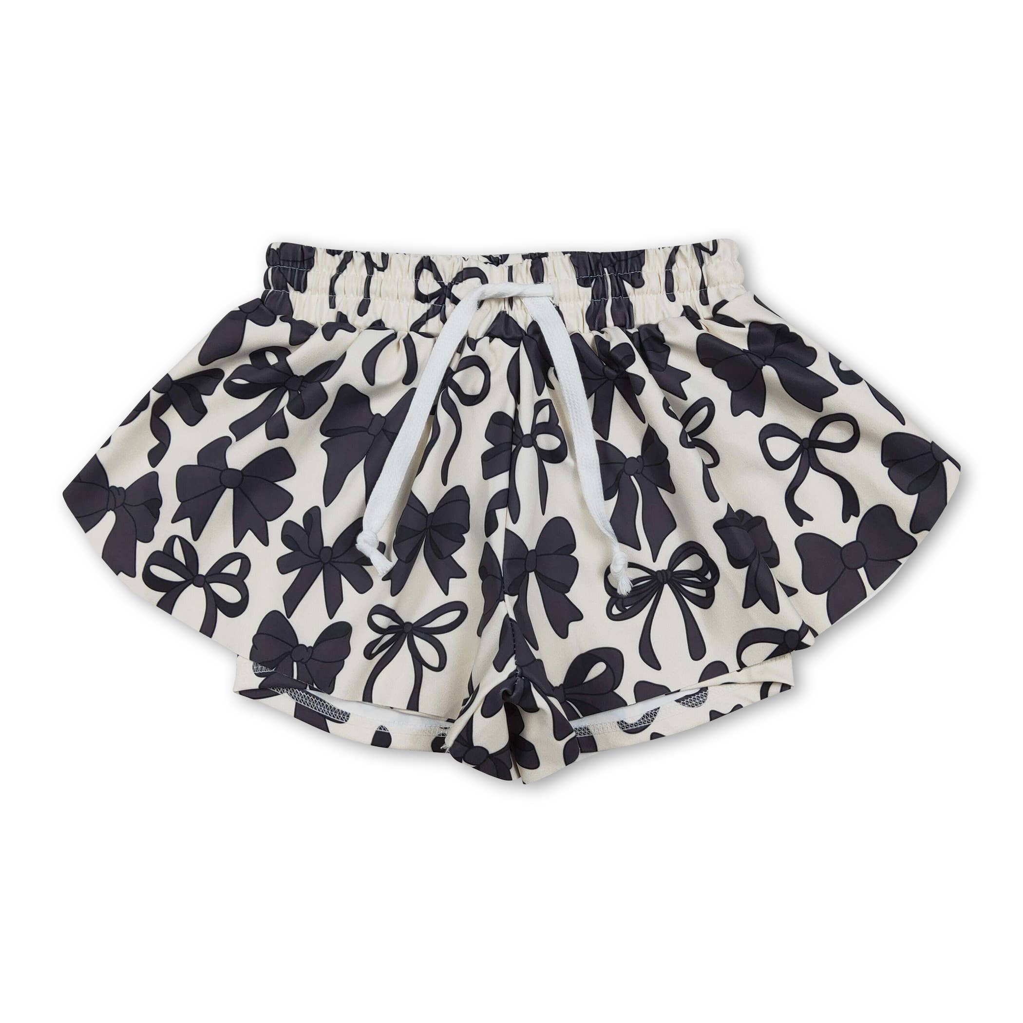Brown camo kids girls summer active shorts