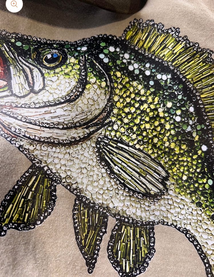 Faux Rhinestone Bass Fishing - COMFORT COLOR