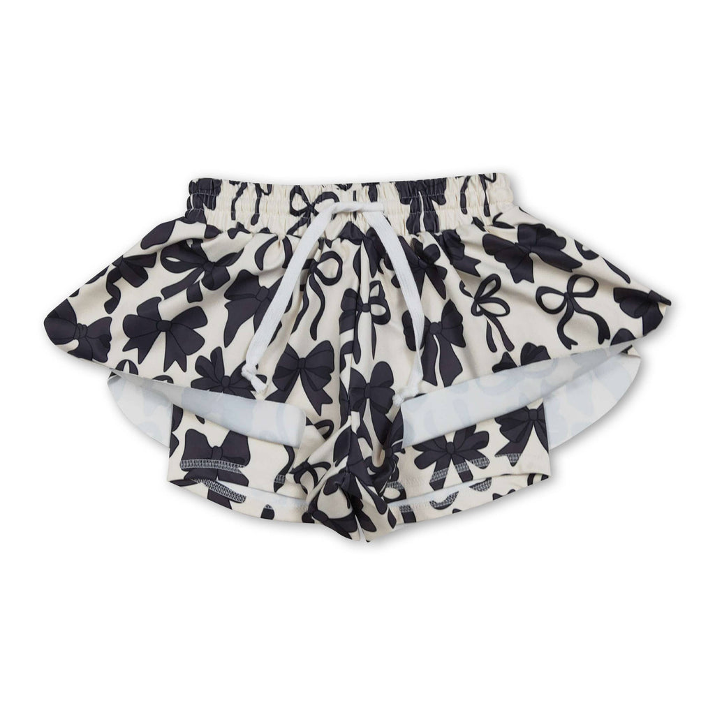 Brown camo kids girls summer active shorts