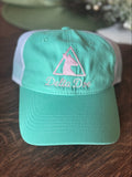 Mint Green with Light Pink Embroidered Hat