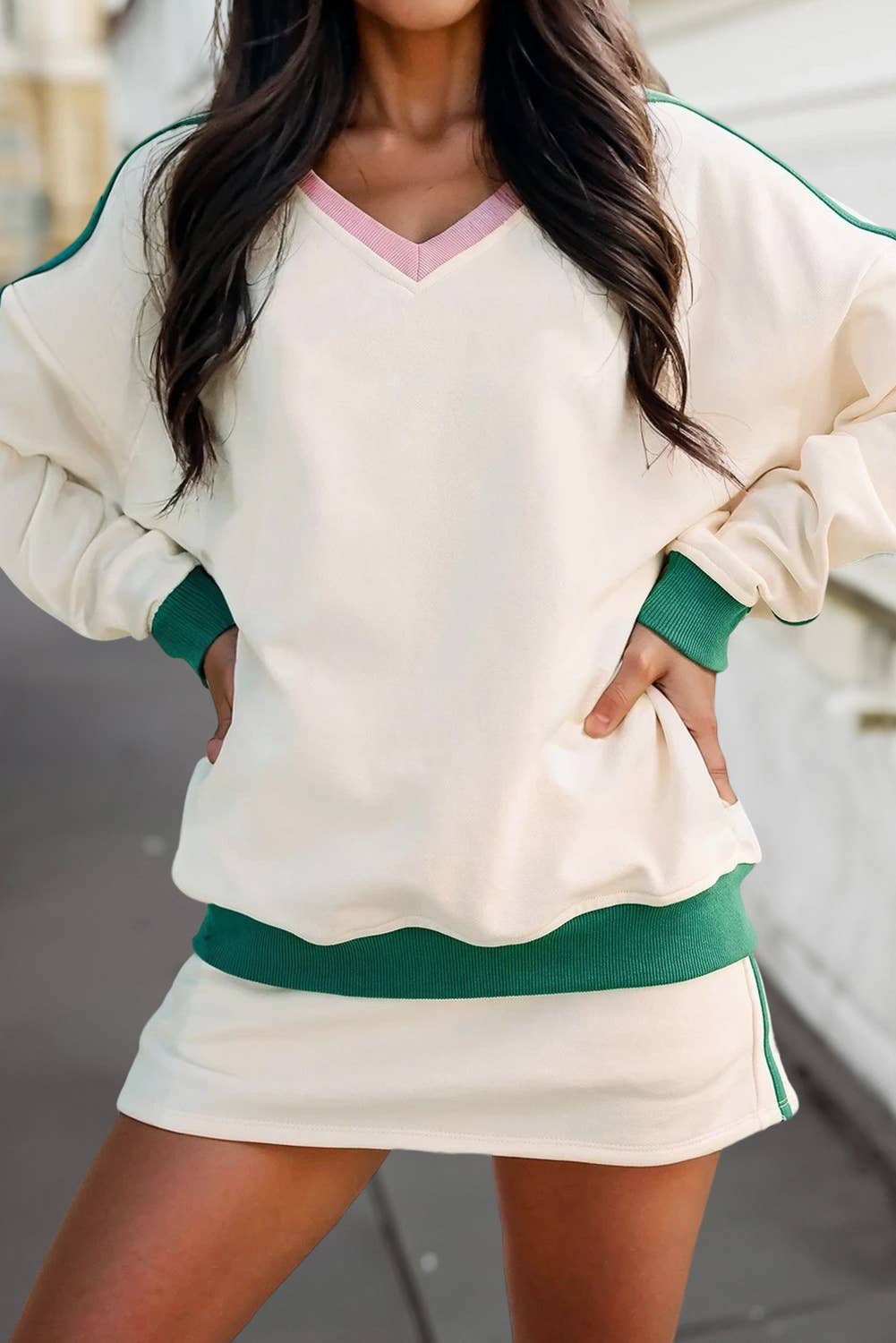 Colorblock Ribbed Trim Sporty 2pcs Mini Skort Set | S-XL