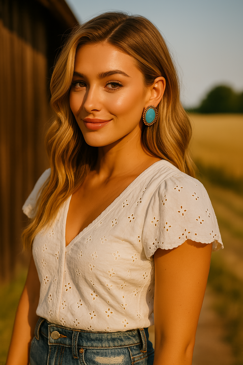 Sagebrush Sunset Earrings – Oval Turquoise & Copper Studs