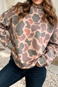 NEW Camouflage Mock Neck Pullover Sweatshirt|S-1X